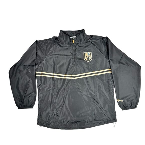 Las Vegas Golden Knights XL Men's Windbreaker 1/4 Zip Black Gold Pullover - Picture 1 of 4